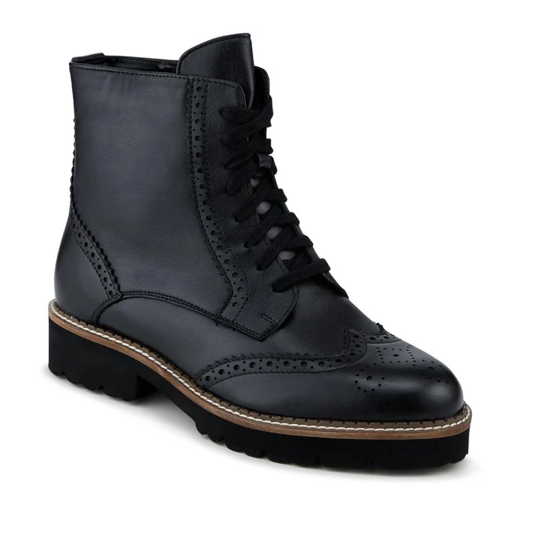 Lightweight Leather Brogues Lace Up Boots - MAGNU42004 / 328 498