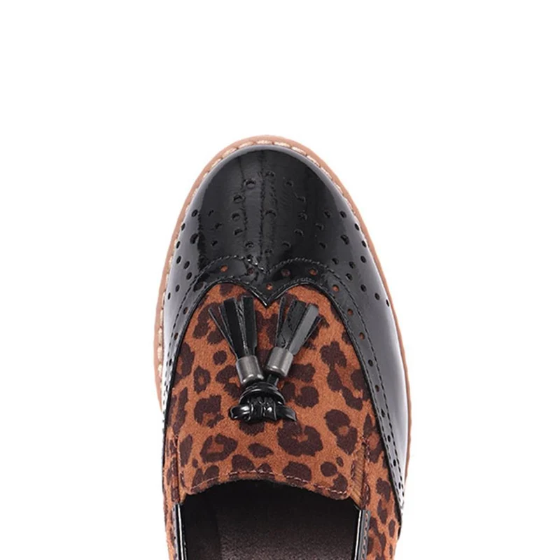 Tassel Loafers - JANSP26017 / 310 349 - Black-Leopard