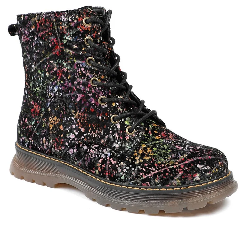 Vibrant Lace Up Ankle Boots With Inside Zip - PINYI42001 / 327 921