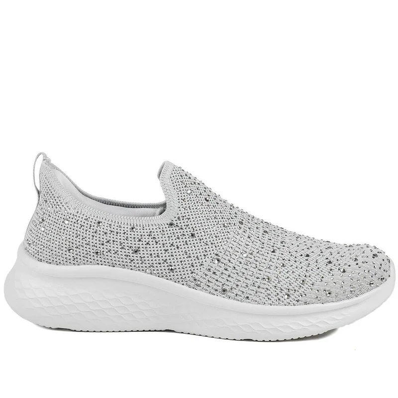 Wide Fit Memory Foam Easy Step In Trainers - BRK43042 / 329 071 - Grey