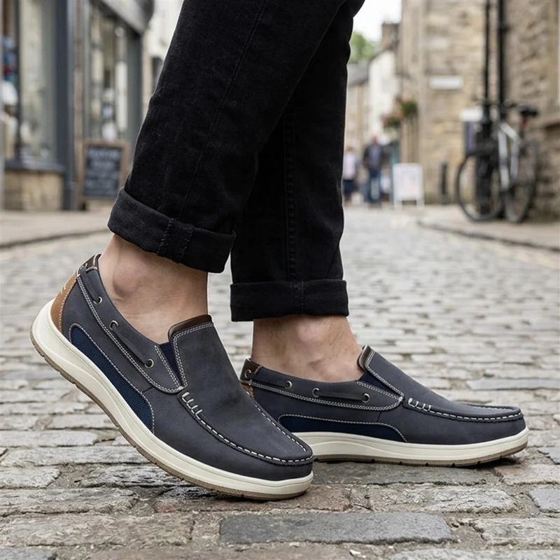 Wide Fit Slip On Casual Shoes - CHANG43001 / 328 833 - Navy