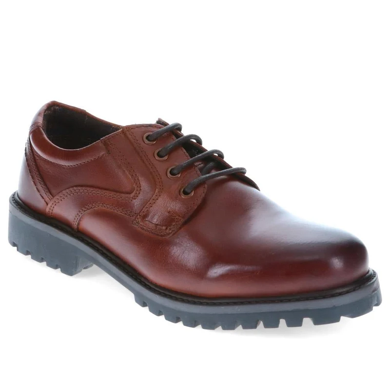 Chunky Leather Lace-up Shoes - TEJ40001 / 325 974 - Cognac