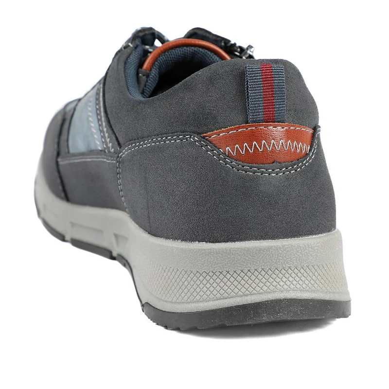 Wide Fit Zip & Lace Fasten Casual Trainers - WBINS42069 / 327 866 - Navy