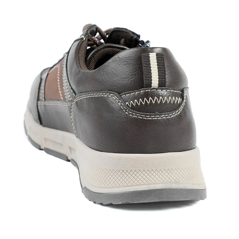 Wide Fit Zip & Lace Fasten Casual Trainers - WBINS42069 / 327 866 - Brown