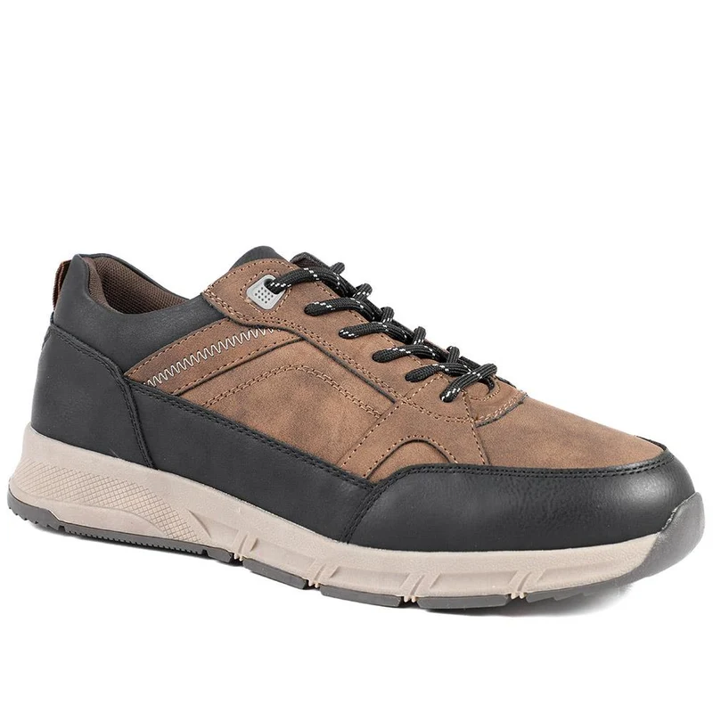 Wide Fit Rugged Lace Up Trainers - WBINS42068 / 327 865