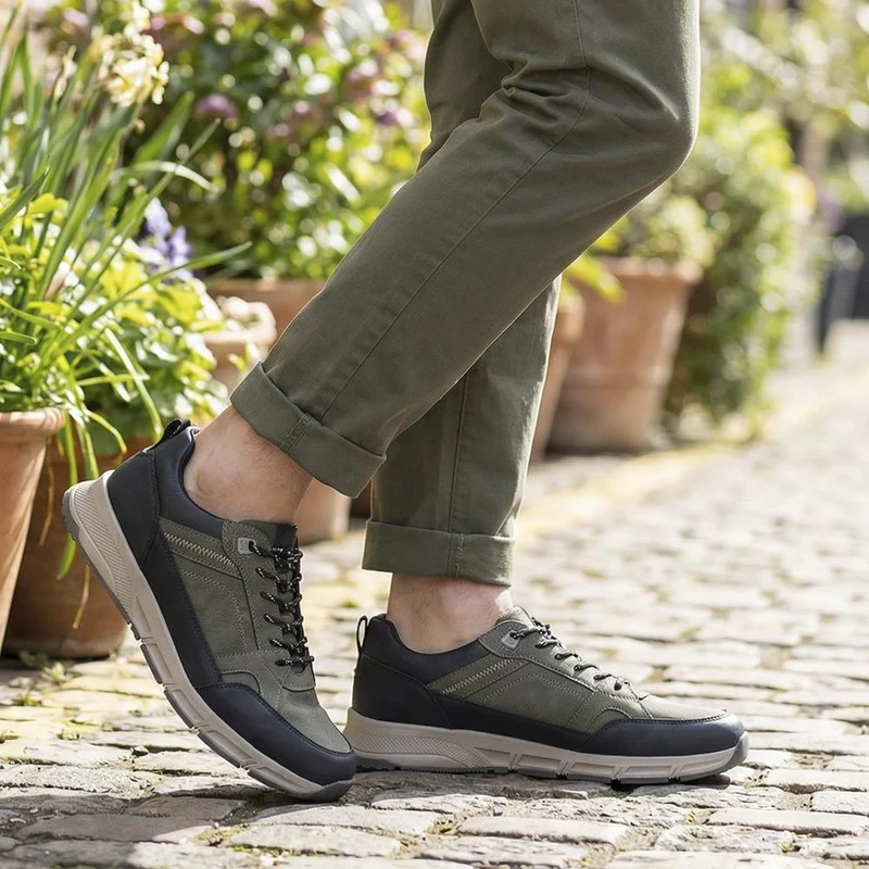 Wide Fit Rugged Lace Up Trainers - WBINS42068 / 327 865 - Khaki