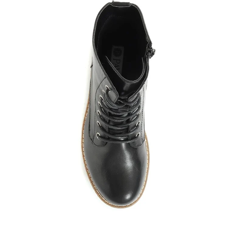 Chunky Lace-Up Ankle Boots - WBINS32015 / 318 884 - Black