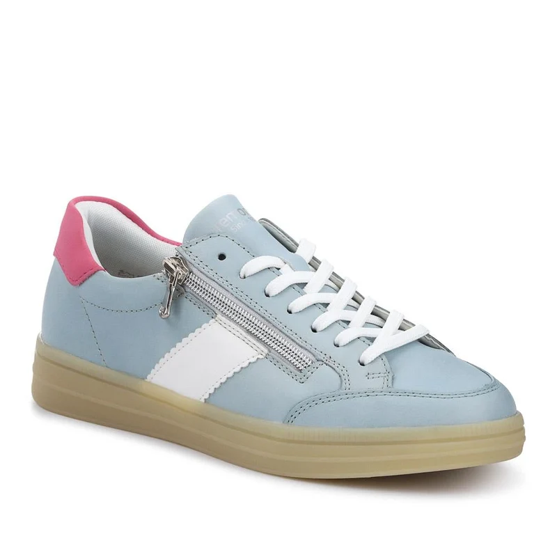 Striped Leather Trainers - DRS41506 / 326 860 - Blue