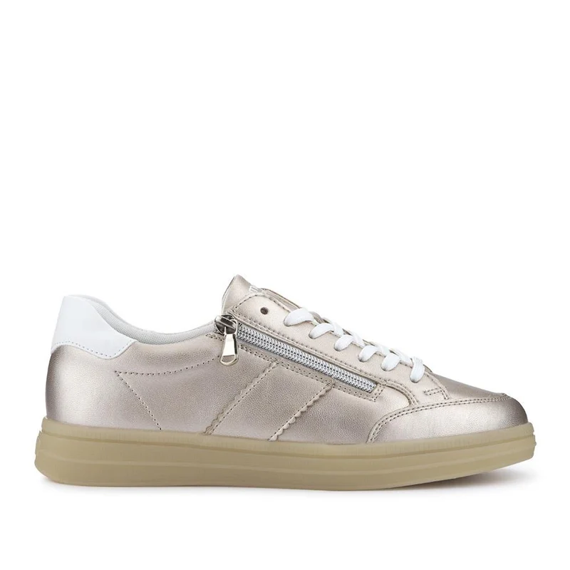 Striped Leather Trainers - DRS41506 / 326 860 - Metallic