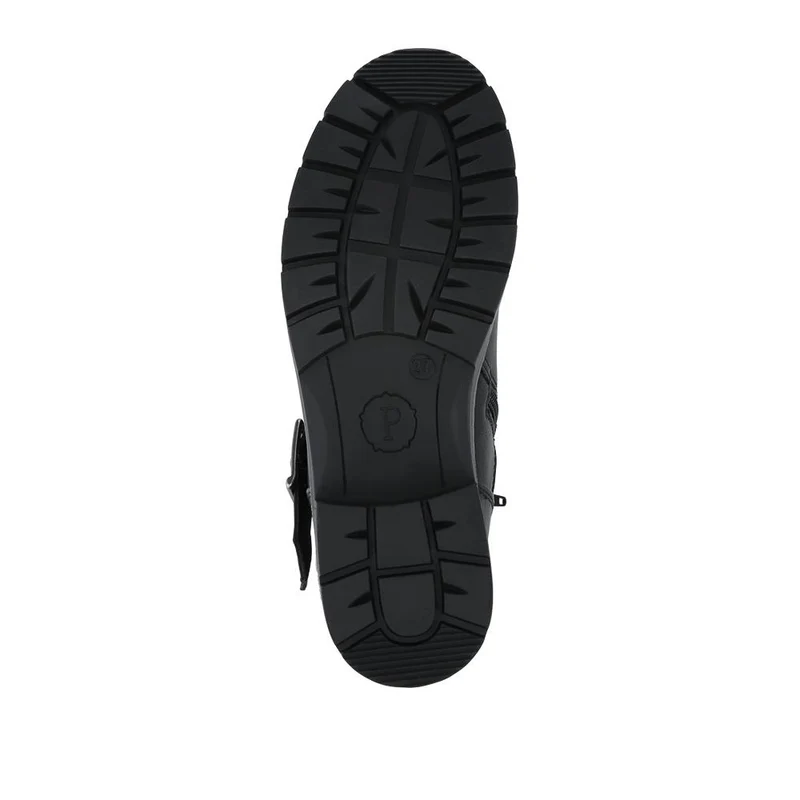 Quilted Dual Buckle Ankle Boots - WBINS42029 / 328 313 - Black