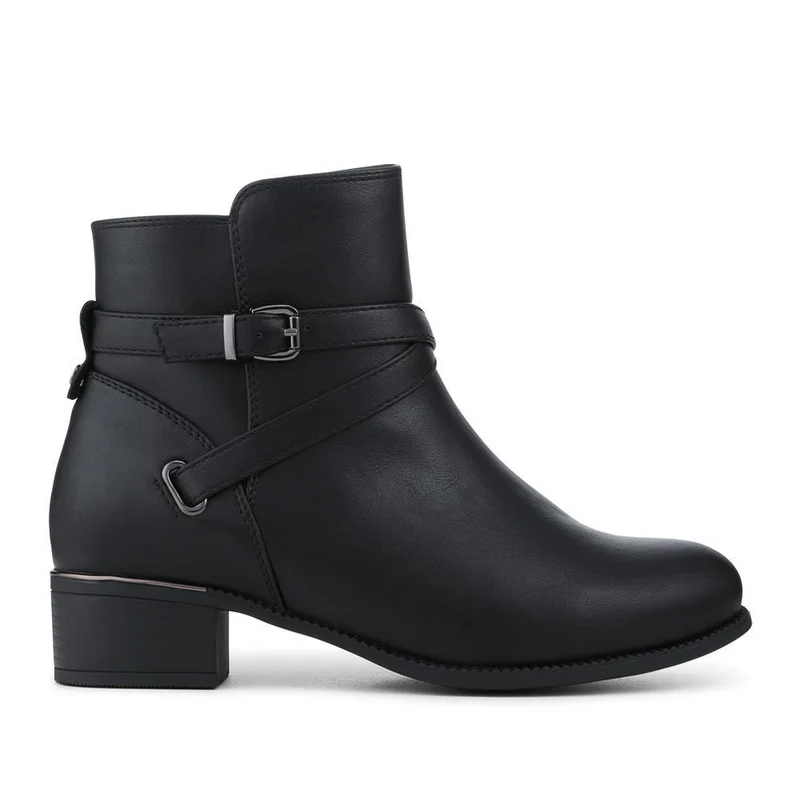 EasyFit Extra Wide Smart Zip Up Ankle Boots - CYNTHIA / 328 263 - Black