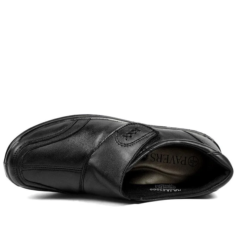 Wide Fit Leather Touch Fasten Monk Shoes - RAJA42000 / 328 598 - Black
