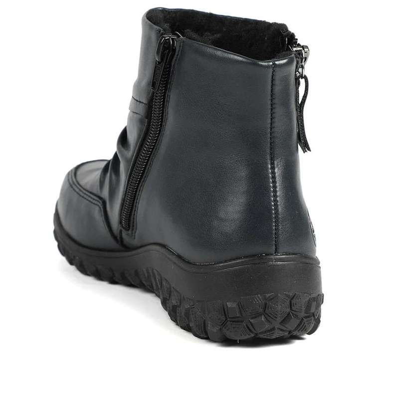 Rieker Wide Fit Zip Up Ankle Boots - RKR42552 / 328 205 - Navy