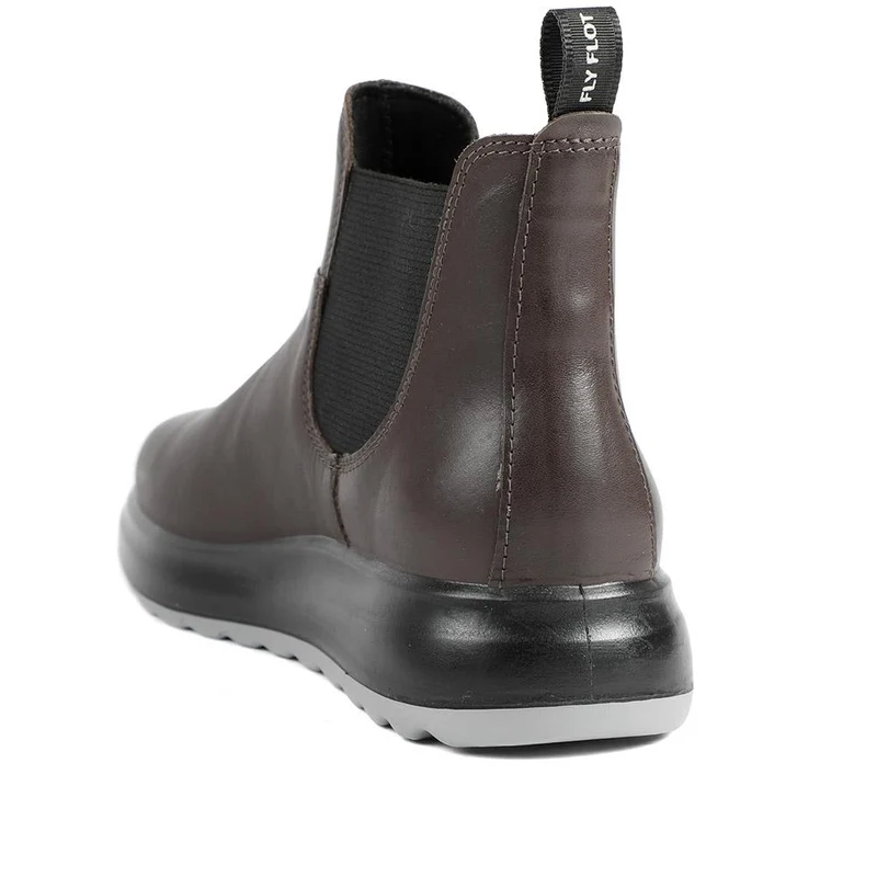 Fly Flot Leather Slip On Ankle Boots - FLY42032 / 327 707 - Dark Brown