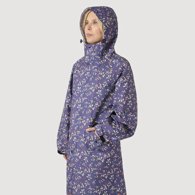 Long Rain-Proof Parka Coat - XKL41002 / 327 653 - Navy Spot