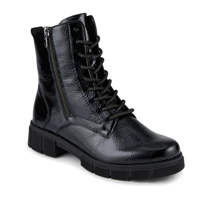 Faux Leather Lace-Up Boots - DRS42510 / 327 732