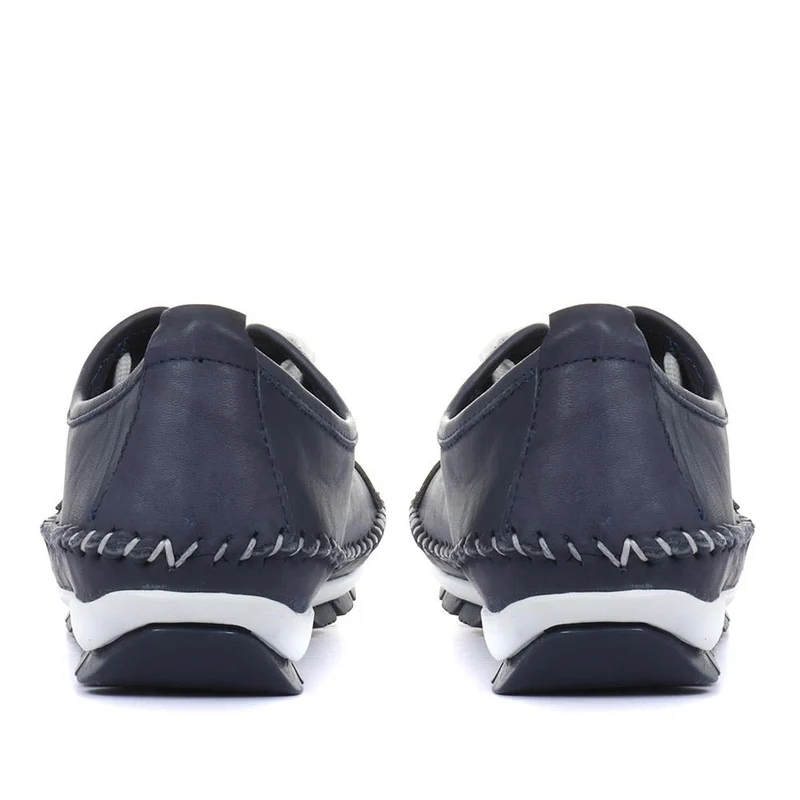 Leather Lace-Up Trainers - SIMIN31003 / 317 969 - Navy