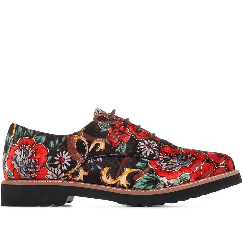 Lightweight Lace-Up Shoes - WBINS36118 / 322 793 - Floral