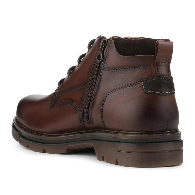 Wide Fit Leather Lace Up Boots - FBFOO42006 / 327 997 - Brown