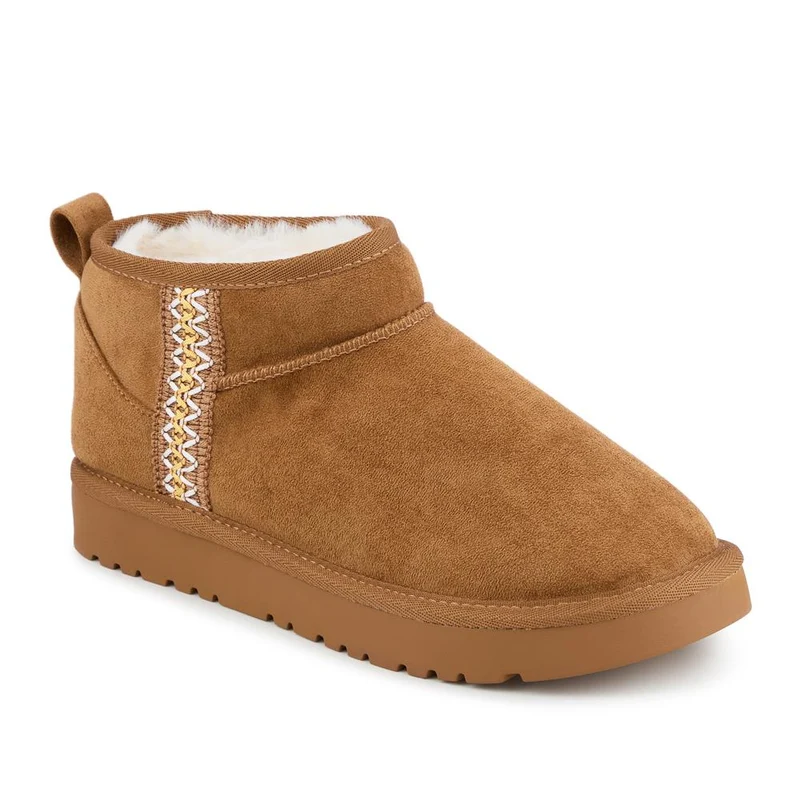 Luxury Faux Fur Warm Lightweight Slipper Boots - PLAN42002 / 328 229 - Chestnut
