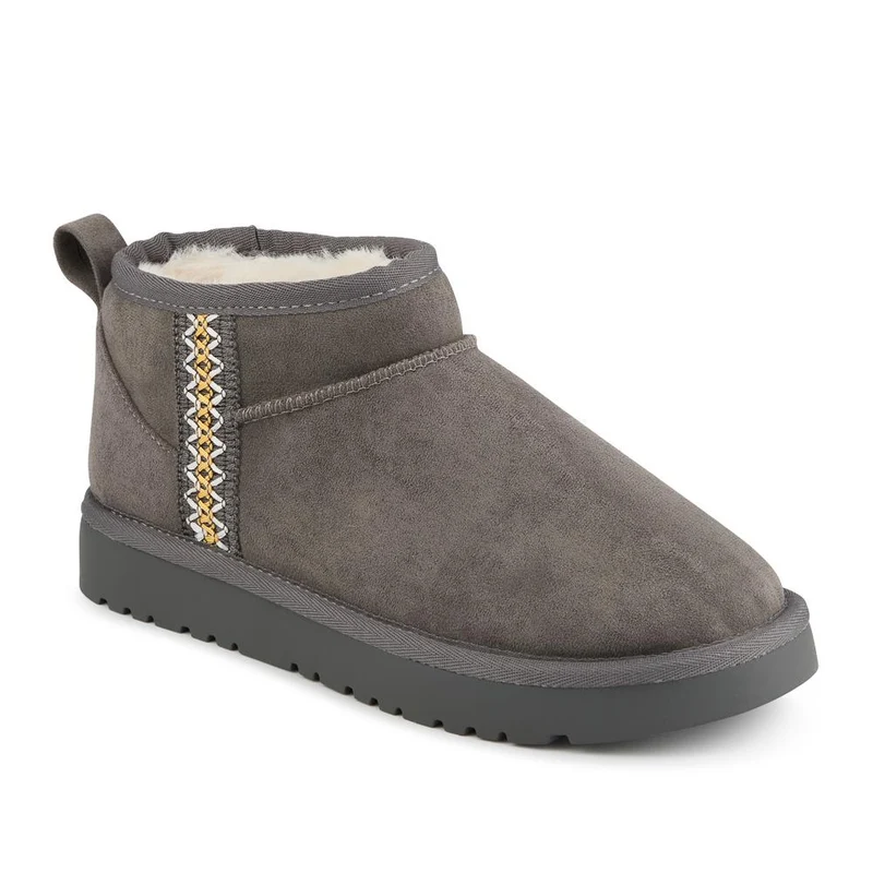 Luxury Faux Fur Warm Lightweight Slipper Boots - PLAN42002 / 328 229 - Grey