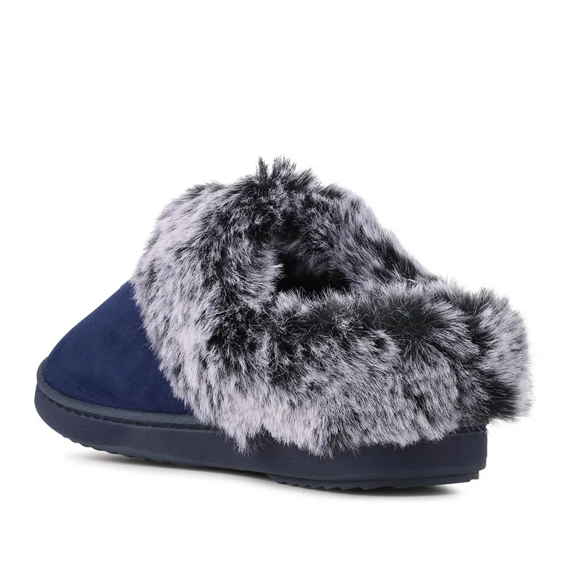 Warm Lined Cushioning Luxury Fur Slippers - GALOP42002 / 328 068 - Navy