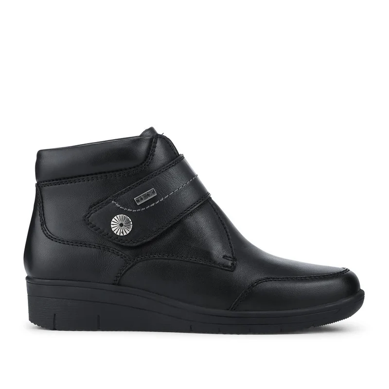 Leather Water Resistant Ankle Boots - DDIN42002 / 328 264 - Black