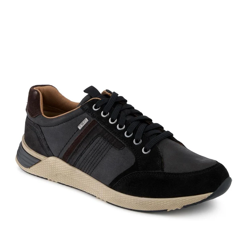 Wide Fit Leather Casual Cushioning Trainers - PARK42051 / 328 394 - Black