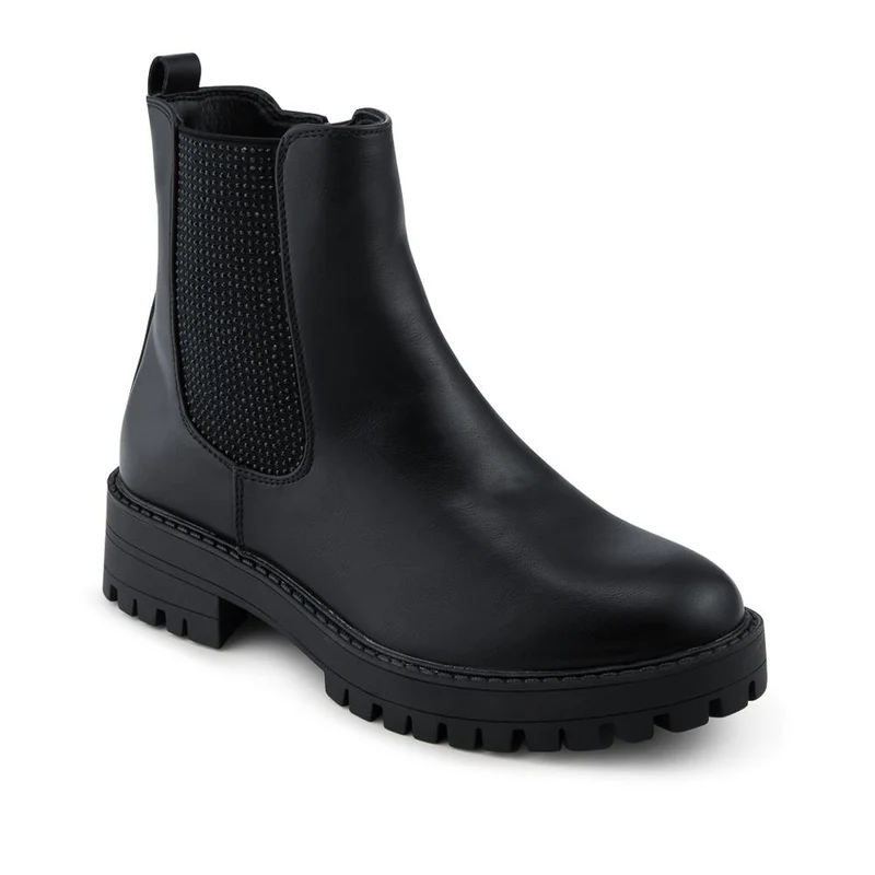 Bellissimo Slip On Chunky Ankle Boots - BELWBINS42072 / 328 429 - Black