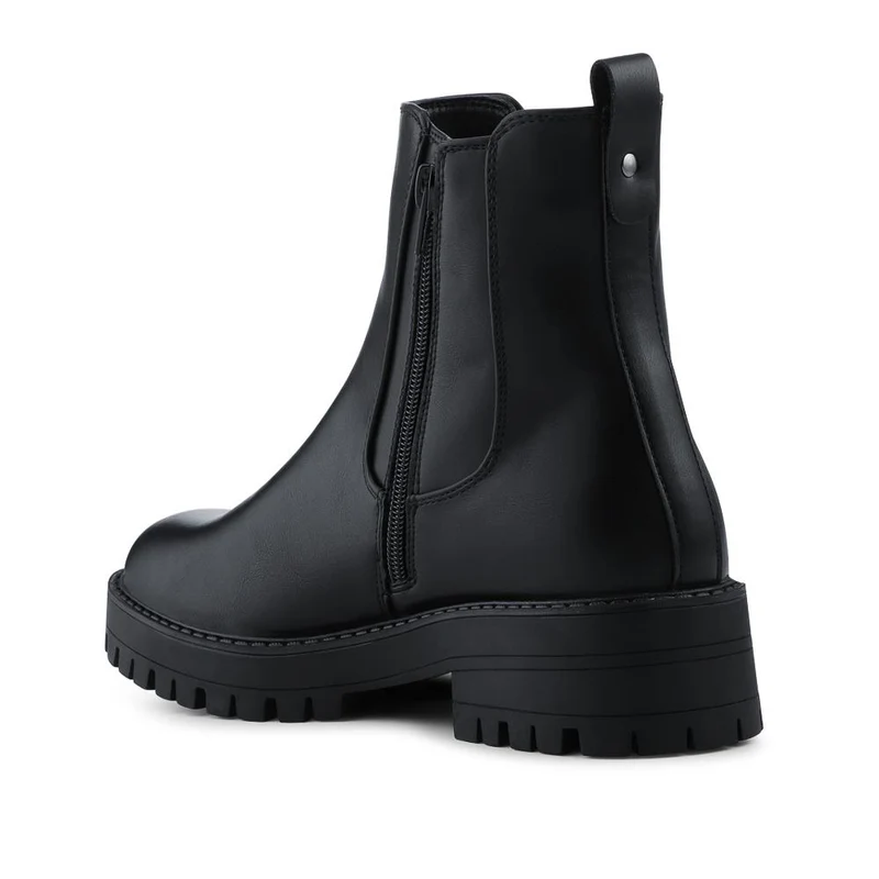 Bellissimo Slip On Chunky Ankle Boots - BELWBINS42072 / 328 429 - Black