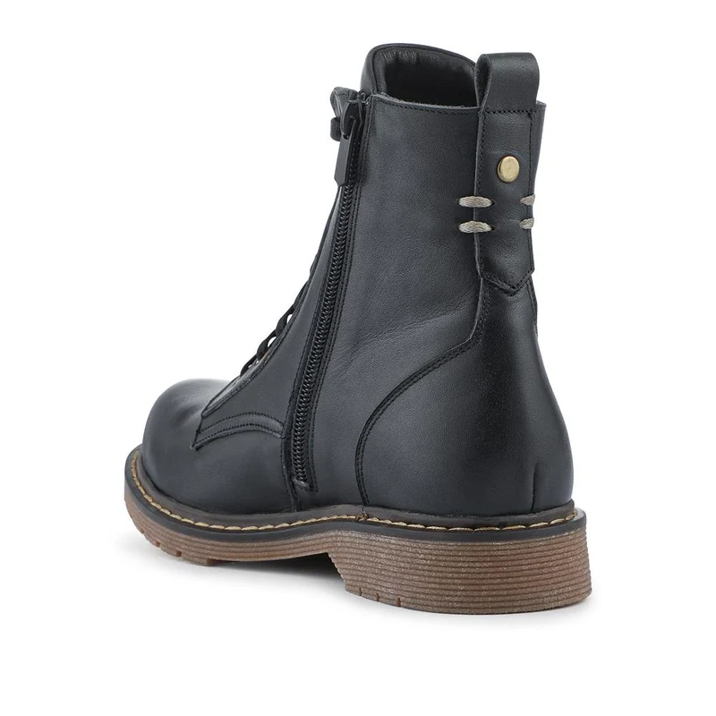 Wide Fit Leather Zip-Up Boots - BELYNR42007 / 328 505 - Black