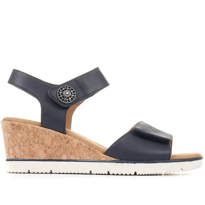 Adjustable Wedge Sandals - WBINS35160 / 321 805 - Navy