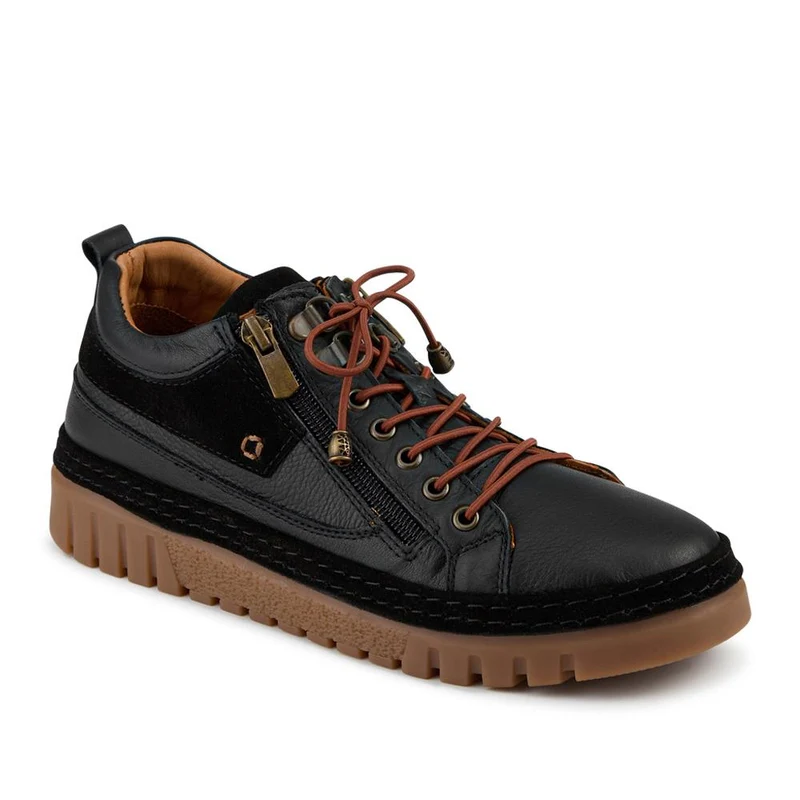 Leather Gum Sole Shoes With Zip Fastening - VITAS42001 / 328 497