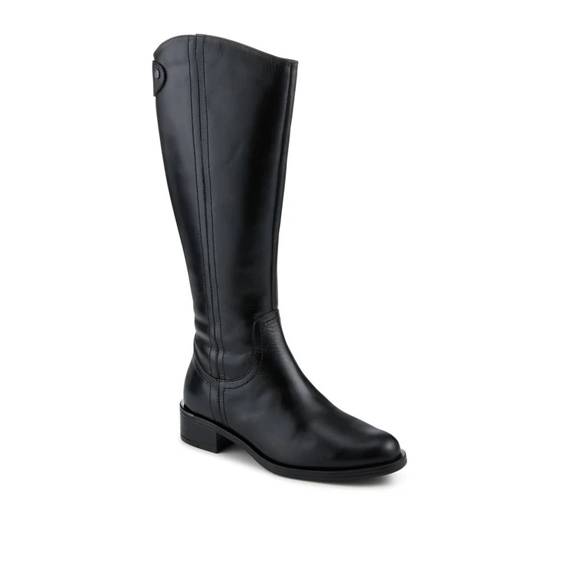 Leather Standard Calf Fit Long Boots - SAK42000 / 328 002 - Black