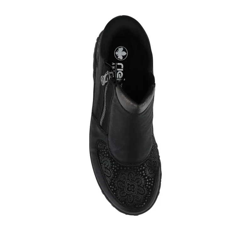 Rieker Wide Fit Leather Zipped Boots - RKR42529 / 327 693 - Black
