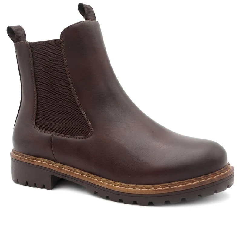 Wide Fit Slip-On Boots With Side Zip - WK42004 / 328 123