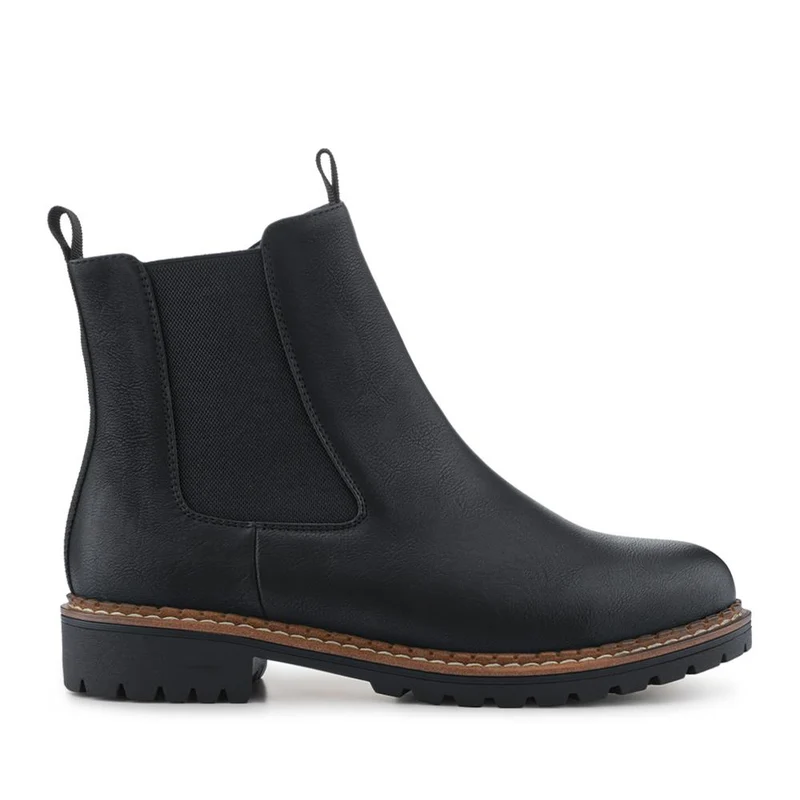 Wide Fit Slip On Boots With Side Zip - WK42004 / 328 123 - Black