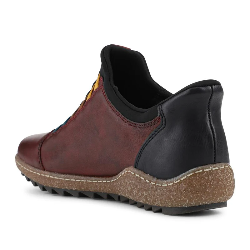Rieker Leather Slip On Trainers - RKR42532 / 327 699 - Burgundy