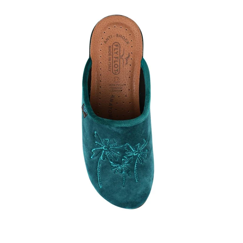 Fly Flot Engraved Self Moulding Mules - FLY42002 / 327 719 - Teal