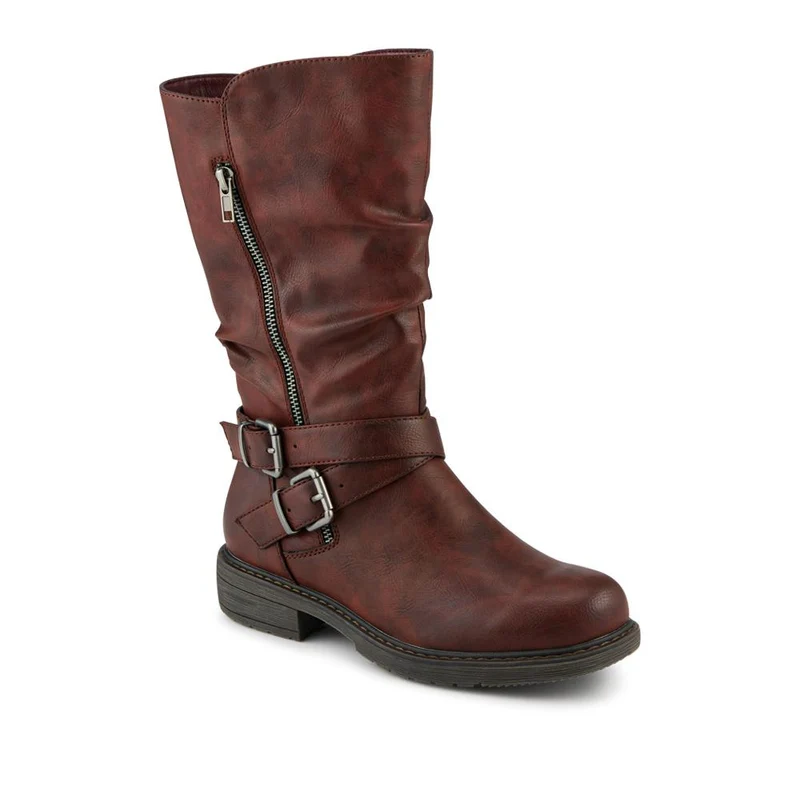 Wide Fit Zip Fasten Slouch Boots - WBINS42093 / 328 121