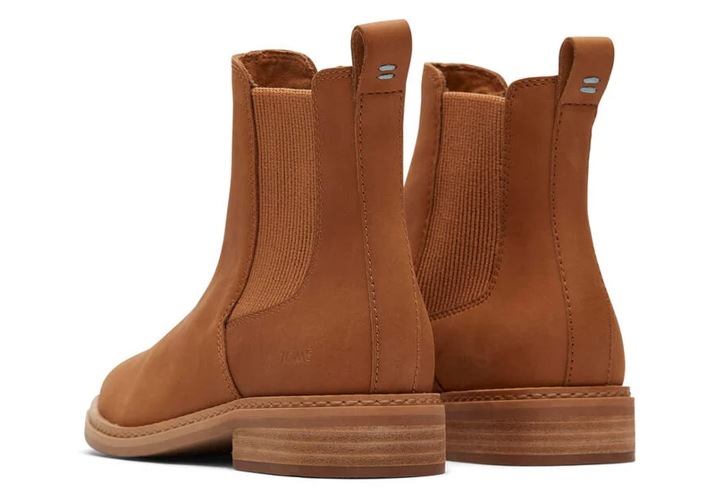 TOMS Damen-Stiefelette „Charlie“ aus Leder – Braun