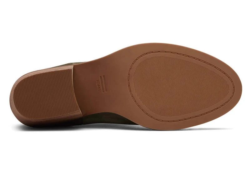 TOMS Damen-Stiefelette Everly aus Leder – Olivgrün