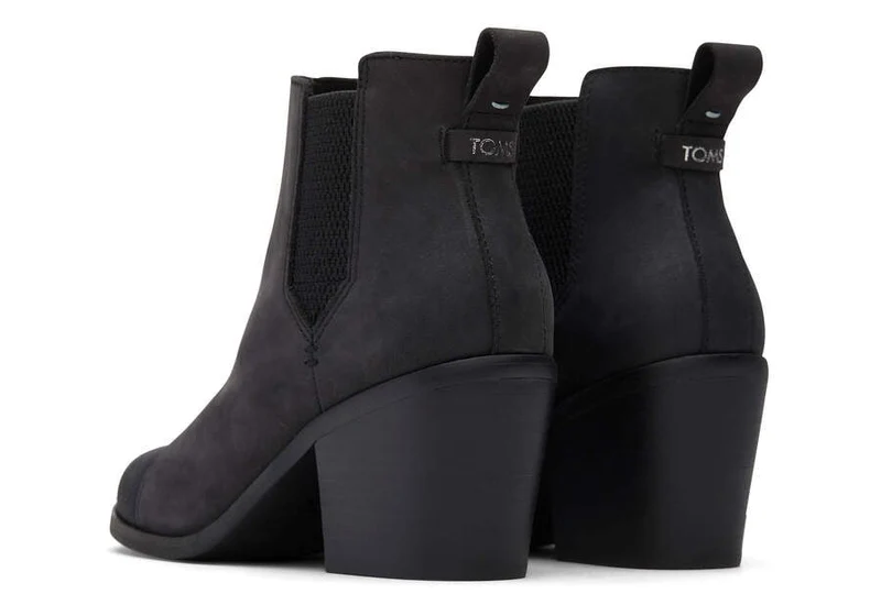TOMS Damen Everly Lederstiefelette - Schwarz