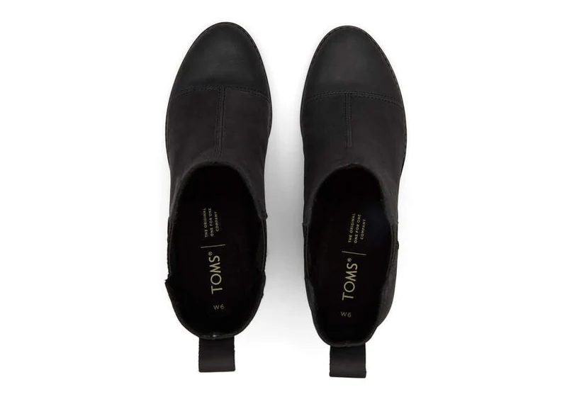 TOMS Damen Everly Lederstiefelette - Schwarz