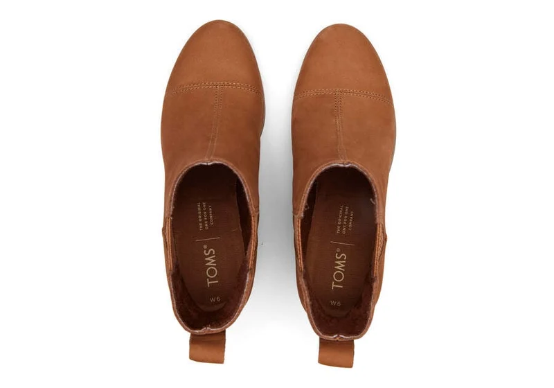 TOMS Damen-Stiefelette Everly aus Leder – Hellbraun