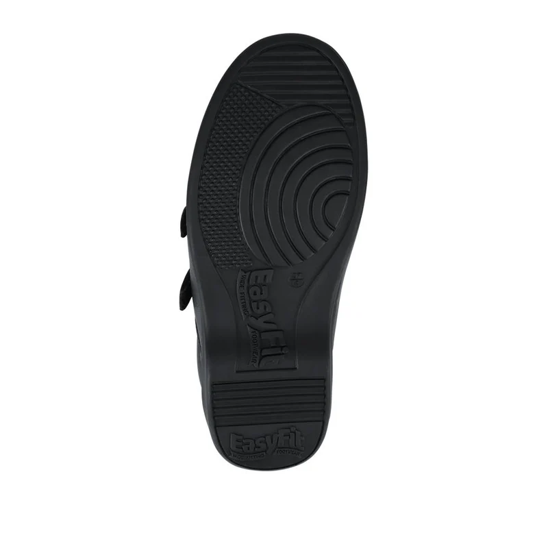 EasyFit Extra Wide Leather Touch-Fastening Shoes - HENRIETTA / 328 428 - Black