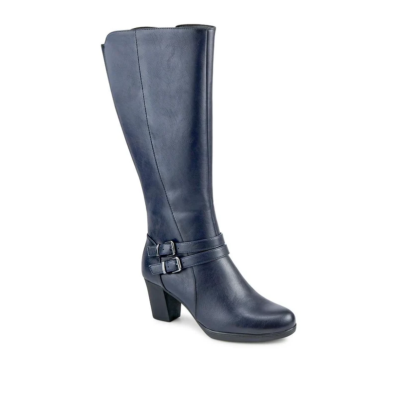 Heeled Calf-Stretch Long Boots - WK42007 / 327 914