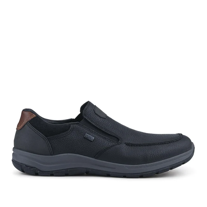 Rieker Extra-Wide Leather Slip-On Shoes - RKR42515 / 327 829 - Black