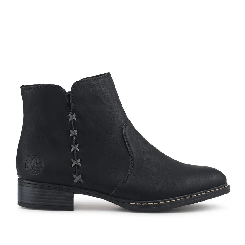 Rieker Flat-Heeled Ankle Boots - RKR42510 / 327 796 - Black