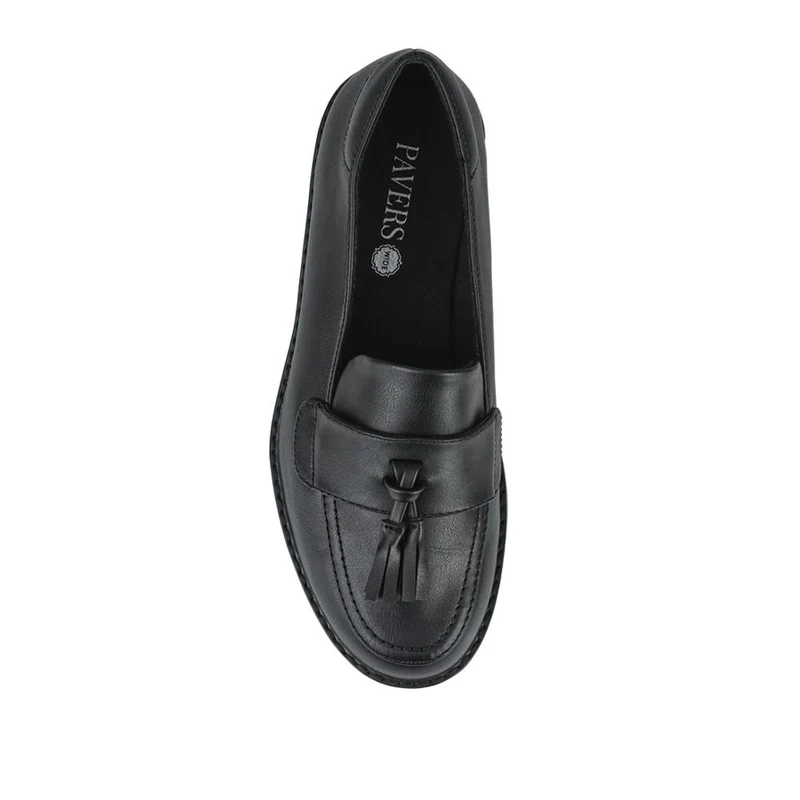 Wide Fit Tasselled Chunky Moccasins - WBINS42075 / 327 926 - Black